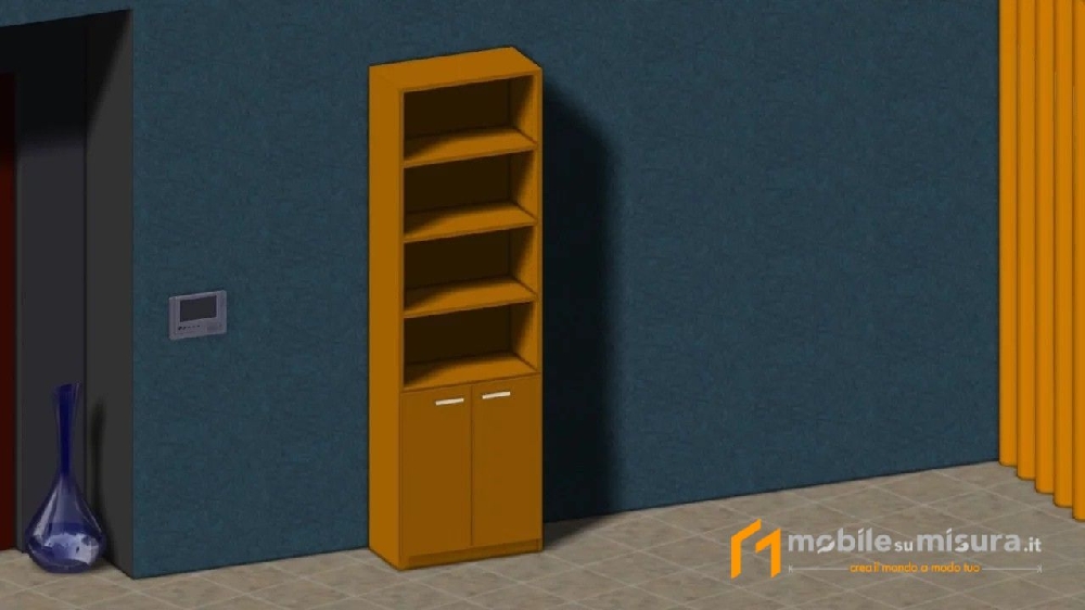 Libreria 1 vano anta bassa doppia